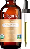 Cliganic Organic Argan Oil, 100% Pure | for Hair, Face & Skin | Cold Pressed Carrier Oil, Imported from Morocco