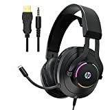 HP Gaming Xbox One Headset with Mic, Gaming Headphones for PS4, PC, Laptop, Nintendo Switch with Noise Cancelling Microphone, Wired Over Ear Head Set with LED Lights