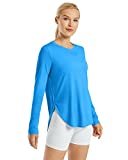 G4Free Womens UPF 50+ UV Sun Protection Long Sleeve Shirts Hiking Outdoor Top Lightweight Quick Dry(Ocean Blue,XL)