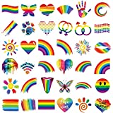 Ooopsiun 40 Sheets Rainbow Temporary Tattoos - Pride Tattoos Butterfly/Flower/Heart/Rainbow Tattoos for Pride Festivals (Rainbow 1)