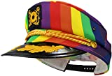 Unisex Adult Pride Yacht Captain Hat - Rainbow Party Costume Accessories - Parade & Festival Captain Hats, Adjustable