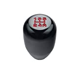 Dewhel 5 Speed Manual Shift Knob M10x1.25 Screw On Aluminum for Nissan Mazda Mitsubishi (Black)