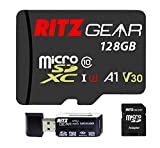 Extreme Performance Micro sd Card 128GB MicroSDXC Memory Card, Class10 V30 A1 U3 UHS1 (95/80 R/W) + 4-in-1 Reader