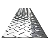 Aluminum Sheet Diamond Plate Sheet Metal (0.045, 3/64" Thick 17GA) Heavy-Duty Commercial-Grade Real Diamond Plate Aluminum Sheet Metal -USA Made Corrosion-Resistant Aluminum Diamond Plate 2 in X 10 ft