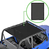 Alien Sunshade Jeep Wrangler YJ (1987-1995) & Jeep Wrangler TJ (1996-2006) - Full Length Mesh Sun Shade for TJ & YJ 2 Door - Blocks UV, Wind, Noise  Jeep Bikini Top Cover for TJ & YJ (Black)