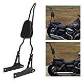 AUFER Detachable Black Passenger Backrest Sissy Bar with Pad Compatible with for Dyna Street Bob Super Glide Low Rider Wide Glide FXD FXDB FXDC FXDL FXDWG FXDSE 2006-UP