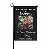 MyPupSocks Custom in Loving Memory Flags, Personalized Garden Flag with Picture Happy Birthday in Heaven Welcome Yard Flag House Flag Sympathy Banner for Outdoor Farmhouse Outside 12x18 Double Sided