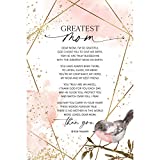 Greatest Mom Wood Plaque with Inspiring Quotes 6 inch x 9 inch - Elegant Vertical Frame Wall & Tabletop Decoration | Easel & Hanging Hook | Dear Mom, I'm so Grateful God Chose You to give me Birth