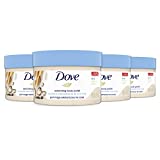 Dove Exfoliating Body Polish Scrub Reveals Visibly Smoother Skin Macadamia & Rice Milk Body Scrub That Nourishes Skin, 10.5 oz, 4 Count