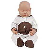 Vollence 18 inch Eye Closed Full Silicone Baby Doll,Not Vinyl Material Dolls,Sleeping Lifelike Baby Dolls,Realistic Newborn Real Baby Doll - Girl