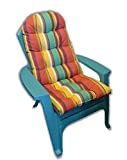 Outdoor Tufted Adirondack Chair Cushion - Red, Orange, Blue, Yellow, White Bright / Colorful Stripe