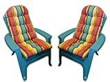 Indoor Outdoor Tufted Adirondack Patio Chair Seat Pillow Cushion - Bright Colorful Stripe