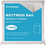 [2-Pack] Mattress Bag for Moving, Mattress Storage Bag, 4 Mil Twin XL Size, Super Thick- Heavy Duty, Protecting Mattress Long-Term Storage and Disposal - 54 x 96 Inch