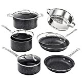 Granitestone 10 Piece Nonstick Cookware Set, Scratch-Resistant, Granite-Coated, Dishwasher and Oven-Safe Kitchenware, PFOA-Free Pots and Pans As Seen On TV