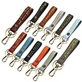 12 Pack Christian Quote Key Chains Bible Verse Keychains Religious PU Leather Keychain Leather Loop Keychain Scripture Valet Keychain for Men Women Inspirational Gifts