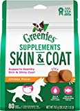 Greenies Skin & Coat Food Supplements with Omega 3 Fatty Acids, 80-Count Chicken- Flavor Soft Chews for Adult Dogs