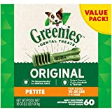 Greenies Original Petite Natural Dog Dental Care Chews Oral Health Dog Treats, 36 Ounce Pack (60 Treats)