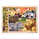 Melissa & Doug African Plains Safari Wooden Jigsaw Puzzle With Storage Tray (24 pcs)