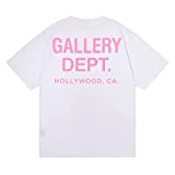 Summer Gallery Dept Shirt for Men Women Classic Letter Logo T Shirts Street Trend Fashion Short Sleeve Tee Tops (White,Large,Large)
