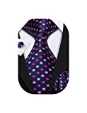 Barry.Wang Fashion Blue and Purple Dot Tie for Men Woven,Blue Pink,One Size