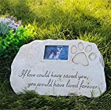 Re-Call Pet Tombstone Dog or Cat Memorial Stone Personalized with Waterproof Photo Dog or Cat Grave Markers in Lawn and Garden