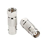 BNC to F Type Adapter, 2-Pack RFAdapter F Male to BNC Female Adapter Coax Connector for RF Radio Antenna and Video Applications