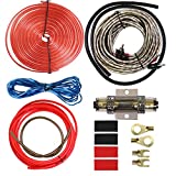 Welugnal 8 Gauge Car Amp Wiring Kit - Amp Power Wire Amplifier Installation Wiring Wire Kit, Power, Ground, Remote Cable, RCA Cable,Speaker Wire, Split Loom Tubing Fuse Holder Subwoofers Wiring kit