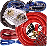 Complete 5000 Watts Gravity 0 Gauge Amplifier Installation Wiring Kit Amp PK1 0 Ga Blue - 250A + 300A Fuse Included - Perfect for Car/Truck/Motorcycle/RV/ATV