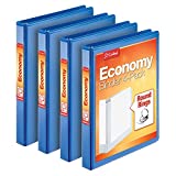 Cardinal Economy 3 Ring Binder, 1 Inch, Presentation View, Blue, Holds 225 Sheets, Nonstick, PVC Free, 4 Pack of Binders (79511)