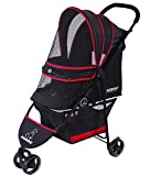 ROODO Escort 3 Wheel Pet Strollers Small Medium Dogs Cat Kitty Cup Holder Lightweight Travel System Foldable