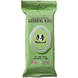 Natural Dog Company Grooming Wipes with Aloe Vera, Cleanses, Soothes, & Deodorizes, Fragrance Free, Hypoallergenic, Biodegradable Wipes (50 Wipes)