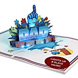 100 Greetings LIGHTS & MUSIC #1 Dad Card  Plays 'Superman' Theme Song  Pop Up Fathers Day Card from wife  Fathers Day Card from Son, Kids  Happy Father's Day Card from Daughter  1 Card Only