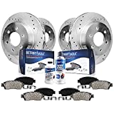 Detroit Axle - 4WD 6-Lug Front and Rear Drilled & Slotted Rotors + Brake Pads Replacement for 2004-2008 Ford F-150 Lincoln Mark LT - 10pc Set