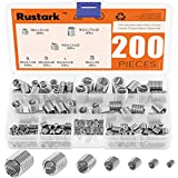 Rustark 200 Pcs Wire Thread Inserts kit 304 Stainless Steel Metric M3 M4 M5 M6 M8 M10 M12 Helicoil Kit Wire Screw Sleeve Thread Repair Kit