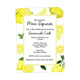 Lemonade Bridal Shower Invitation Lemon Wedding Invites Main Squeeze Brunch Lunch Party Shower Customized Personalized Printed Cards (12 Count)