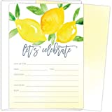 Koko Paper Co Lemon All-Occasion Invitations | 25 Fill-in Invitations and Envelopes | Printed on Heavy Card Stock.