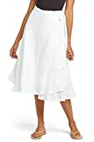 Vitamin A Women's Lana Wrap Midi Skirt Swim Cover Up Eco Linen Gauze White S