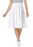 Woman Within Women's Plus Size Jersey Knit Tiered Skirt - 18/20, White