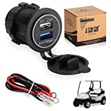 10L0L Universal Quick Charge 3.0 Dual USB Charger Socket for Car Truck Golf Cart UTV ATV Boat, Waterproof USB Charging Port, 12V Input