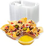 Nacho Trays (50 Pack) Restaurant Quality Disposable Two Compartment - 6"x 5" Size. Chip Style Trays are Perfect for Home, Kids, Parties. Great for Chips and Dip, Salads, Veggies, Cookies, and More.
