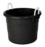 GRAINGER APPROVED Storage Tub w/Rope Handles, 18 Gal, Black (1)