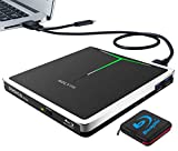 External Blu-ray DVD Drive,USB 3.0 Type-C Portable Blue Ray DVD Player with SD/TF Slot & 2 USB Ports,3D Bluray Burner Writer BD Reader CD DVD Drive for Laptop PC Windows Mac MacBook Apple