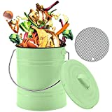 Compost Bin, LALASTAR Countertop Compost Bin with Lid, Kitchen Compost Container, Odorless Compost Bucket for Kitchen Food Waste with Carrying Handle, 1 Gallon, Green