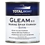 TotalBoat Gleam Marine Spar Varnish, Gloss and Satin Polyurethane Finish for Wood, Boats and Outdoor Furniture (Satin Low-Sheen Quart)