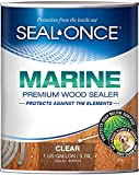 Seal-Once Marine Premium Wood Sealer - Waterproof Sealant - Wood Stain and Sealer in One - 1 Gallon & Clear
