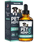 Charlie & Buddy Hmp Oil Dogs Cats - Helps Pets with nxiety, Pin, Strss, Sleep, rthritis, Seizures Rlief - Hip Joint Health - 100 Natural Pure Drops, Organic Calming Treats