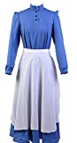 ZYHCOS Cosplay Costume Sophie Hatter Blue Maid Dress White Apron (Small, Blue)