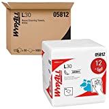 WypAll General Clean L30 Heavy Duty Cleaning Towels (05812), Strong and Soft Wipes, White, 12 Packs / Case, 90 Towels / Pack