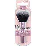Real Techniques Mini Multitask Makeup Brush, Perfect For Blush and Bronzer, Face Brush with Custom Cut Synthetic Bristles, Travel Sized, Aluminum Handle, Purple, 1 Count