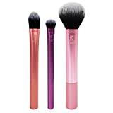 Real Techniques Makeup Brushes, For Foundation, Eye Shadow & Blush, Set of 3, Purple, 3 pc. (RLT-1400)